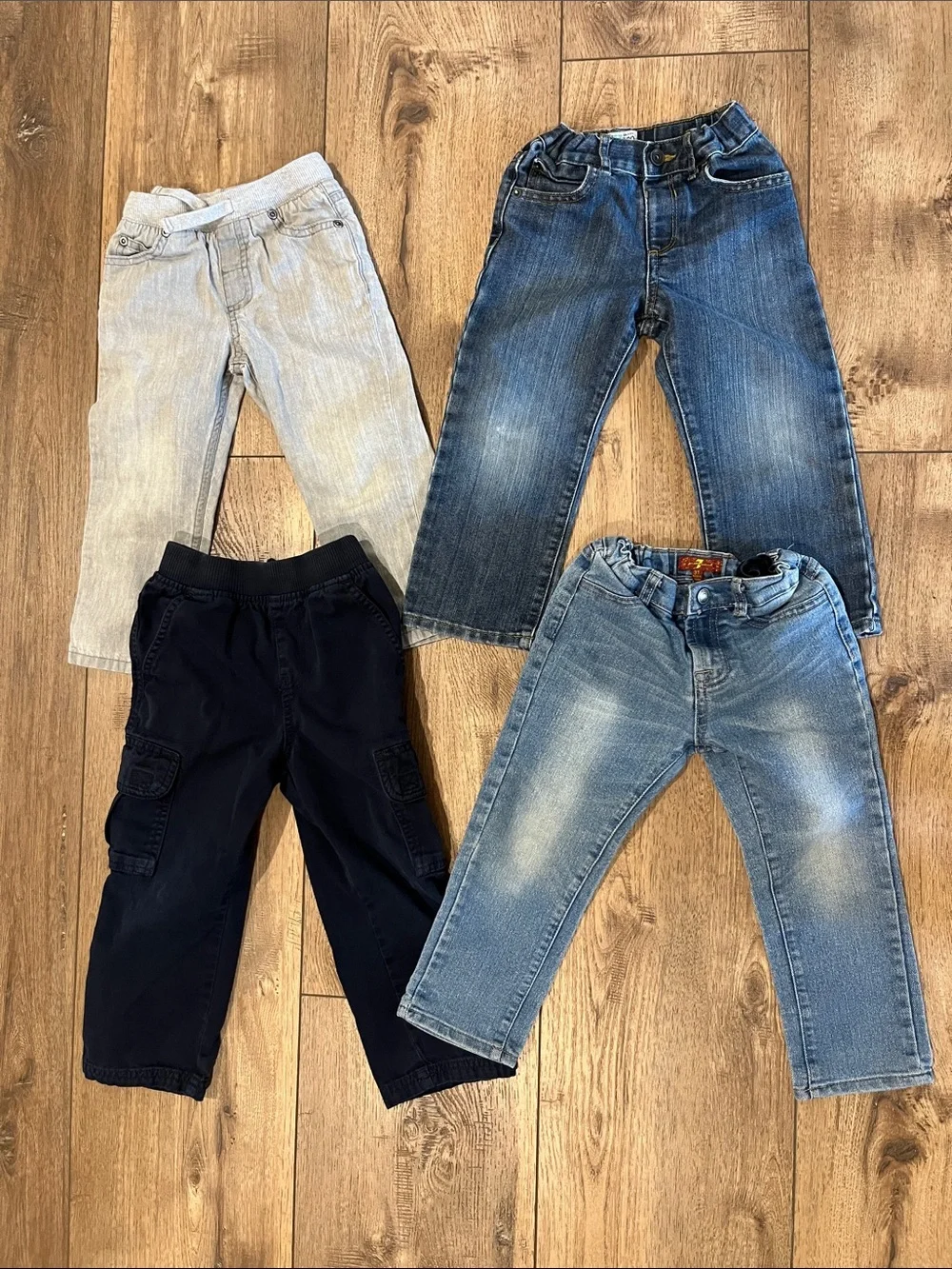 Lot of 4 Boys Denim and Knit Pants Set | Mixed Brands